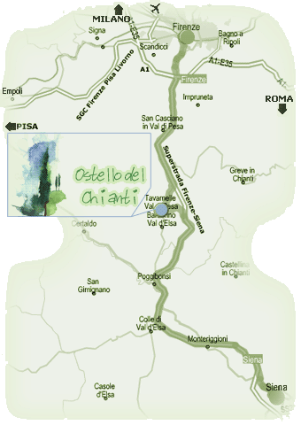 How to reach Ostello del Chianti